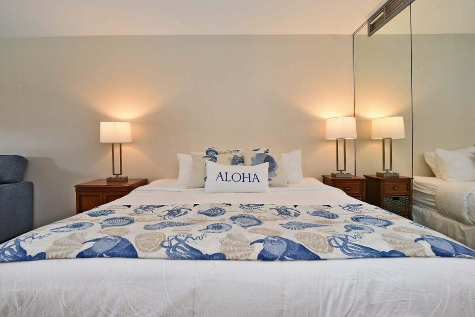 Sink into a comfortable California king size bed