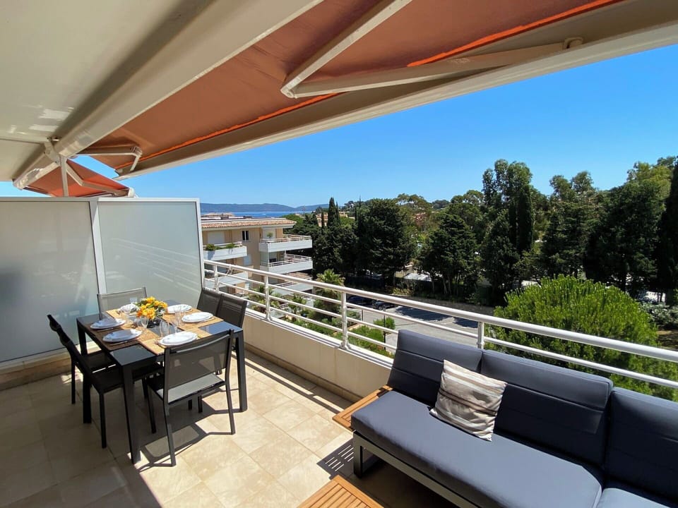 Furniture, Apartment, Outdoor Furniture, Balcony, Shade, Chair, Condominium, Resort, Patio, Wood Stain