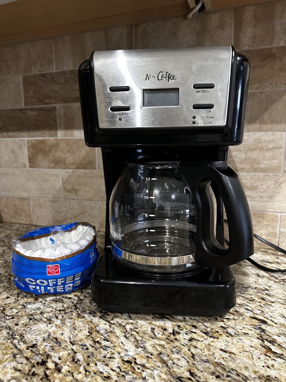 12-cup coffee maker with filters