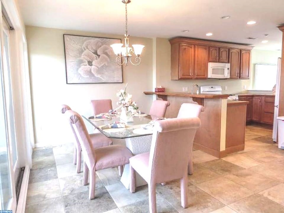 Dining area with full water view