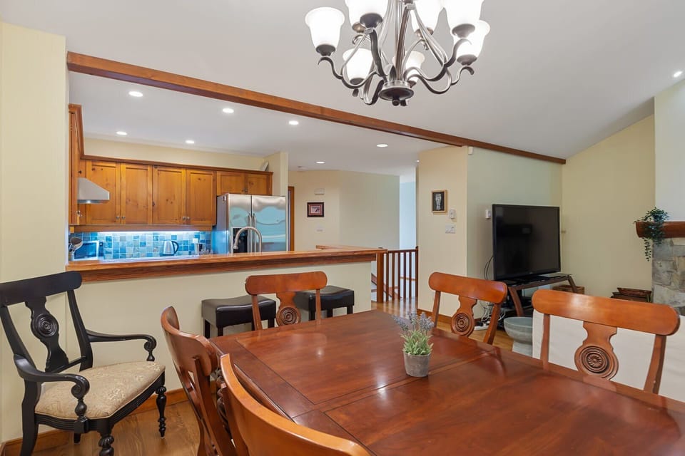 Open to both the kitchen and living area for easy flow.