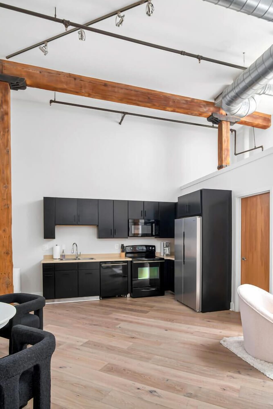 Full kitchen with standard coffee maker.