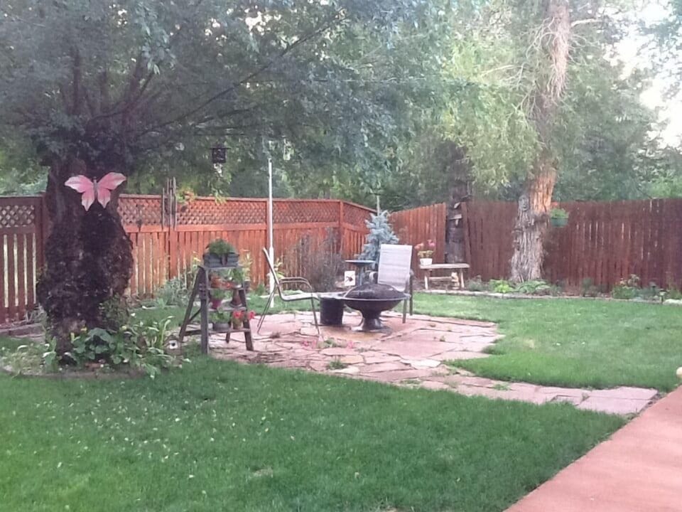 Backyard, fire pit area