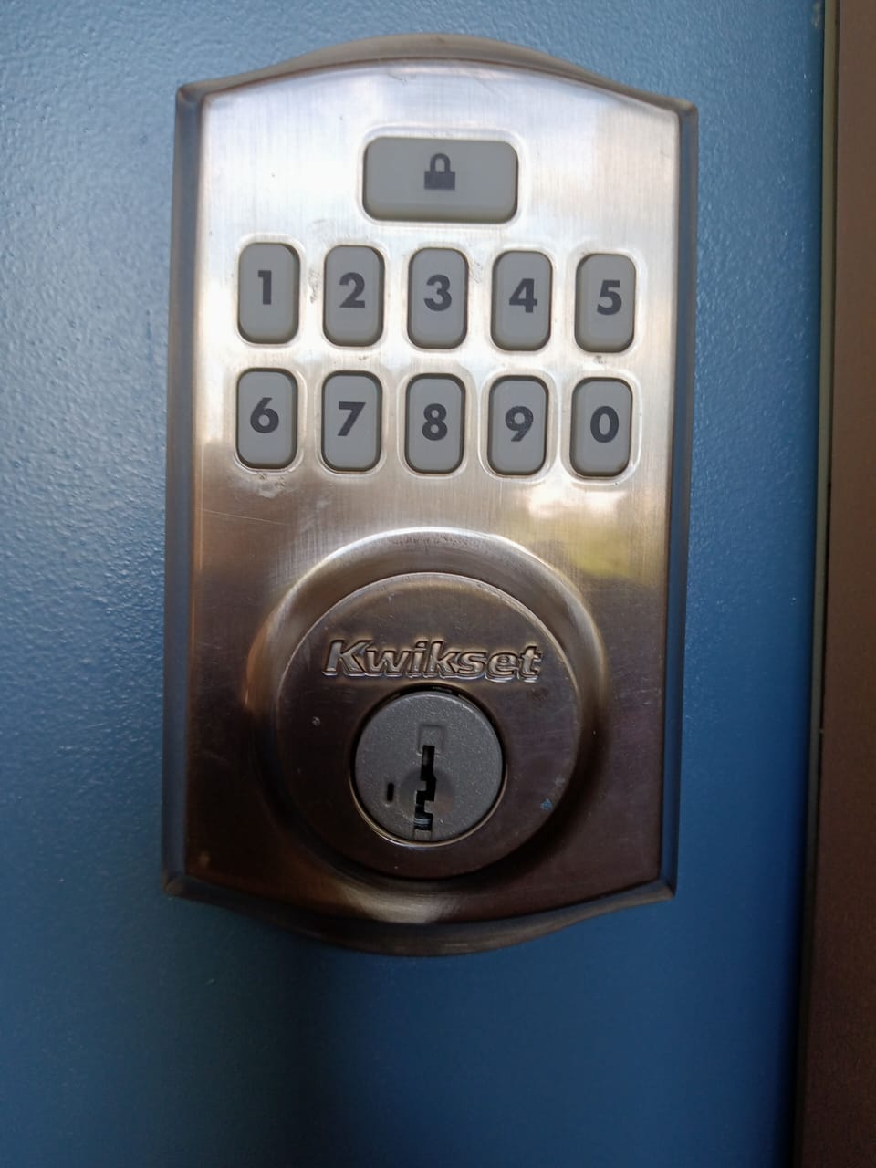 Entry door electronic lock.