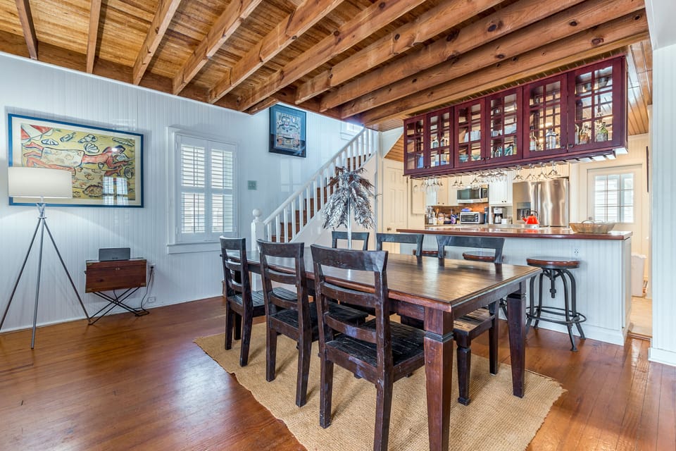 Dining area and gourmet kitchen