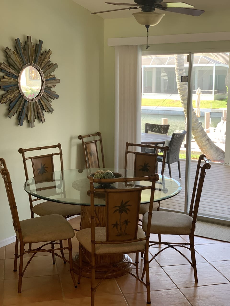 Dining table for six.