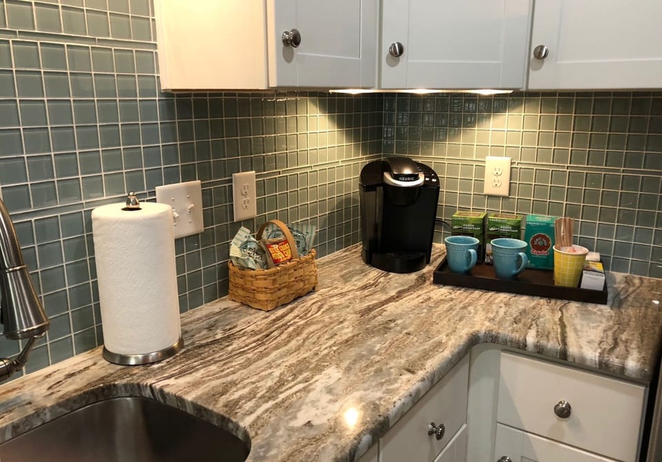 We supply coffee, tea, water and snacks.
