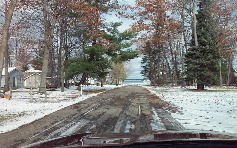 View of access down the road. No dock.