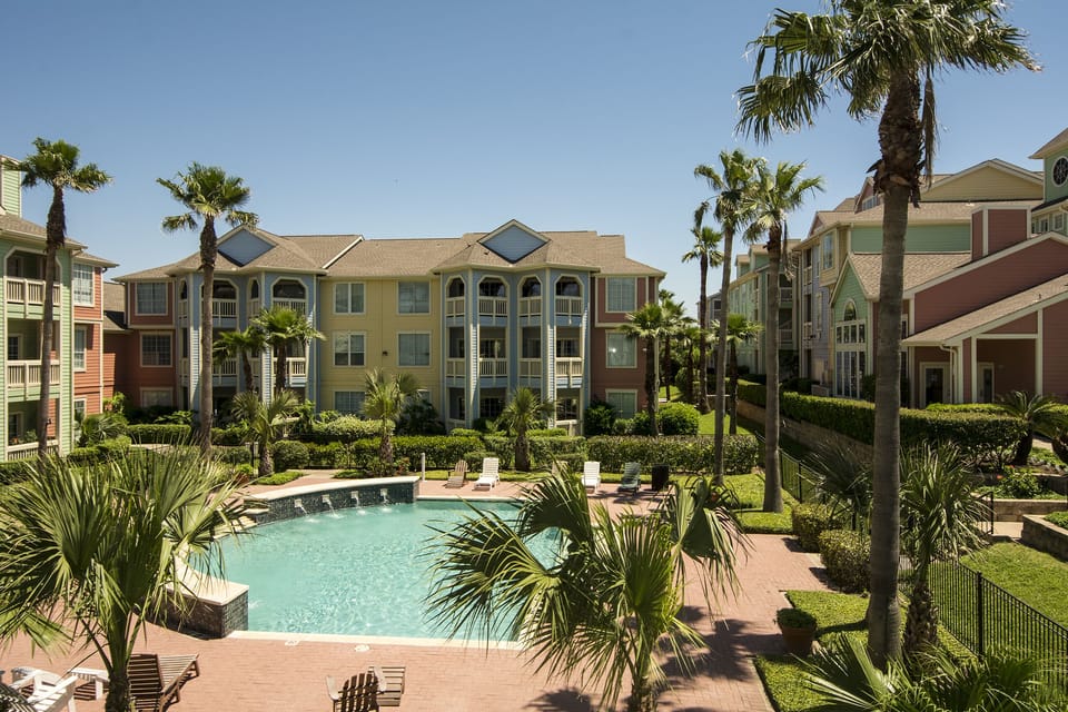 Balcony view of pool