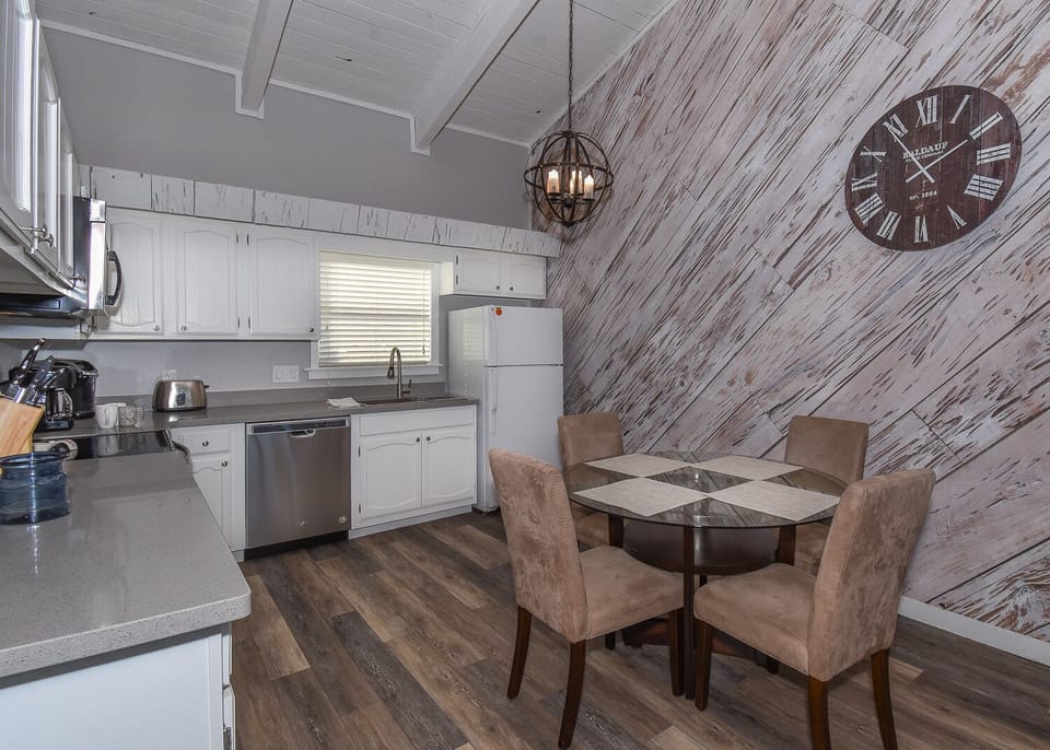 Open kitchen with dining table