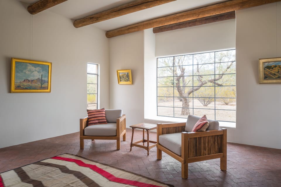living room with views of the Santa Catalina Mountains