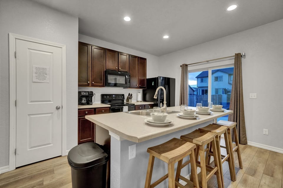Large pantry includes all essentials like cooking oils, seasonings, coffee, etc