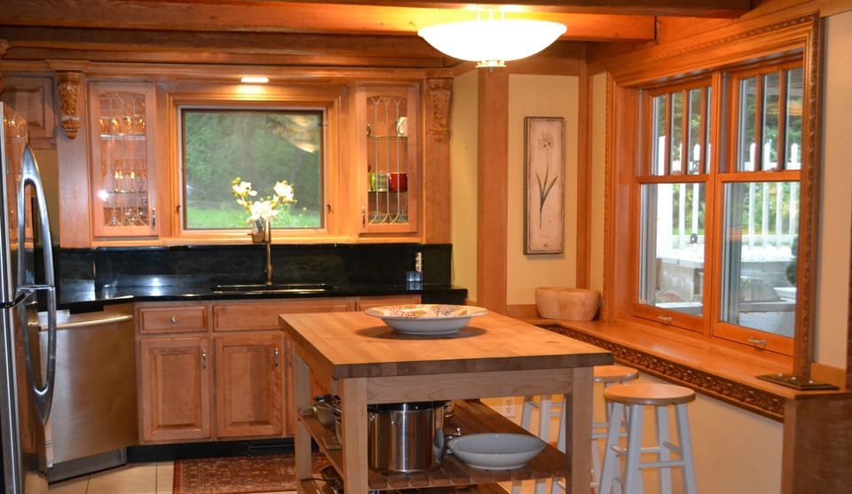 Kitchen with Views to Water and Forest