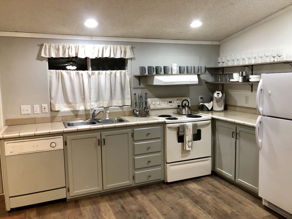 Kitchen is basically equipped with all you need for a nice meal at home. 