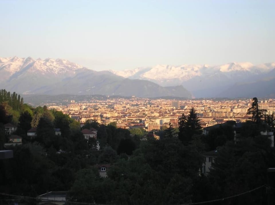 view from the house over Torino and Alps