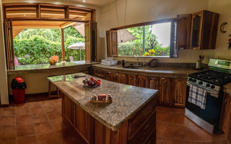Spacious Kitchen with Pool View