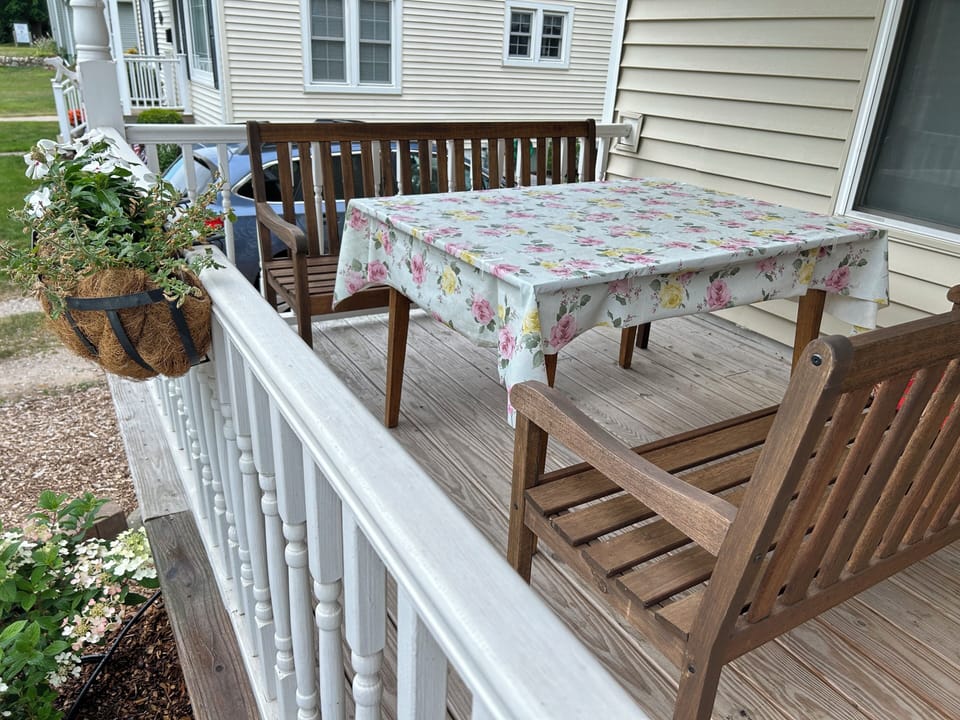 Large front porch fits lots of people