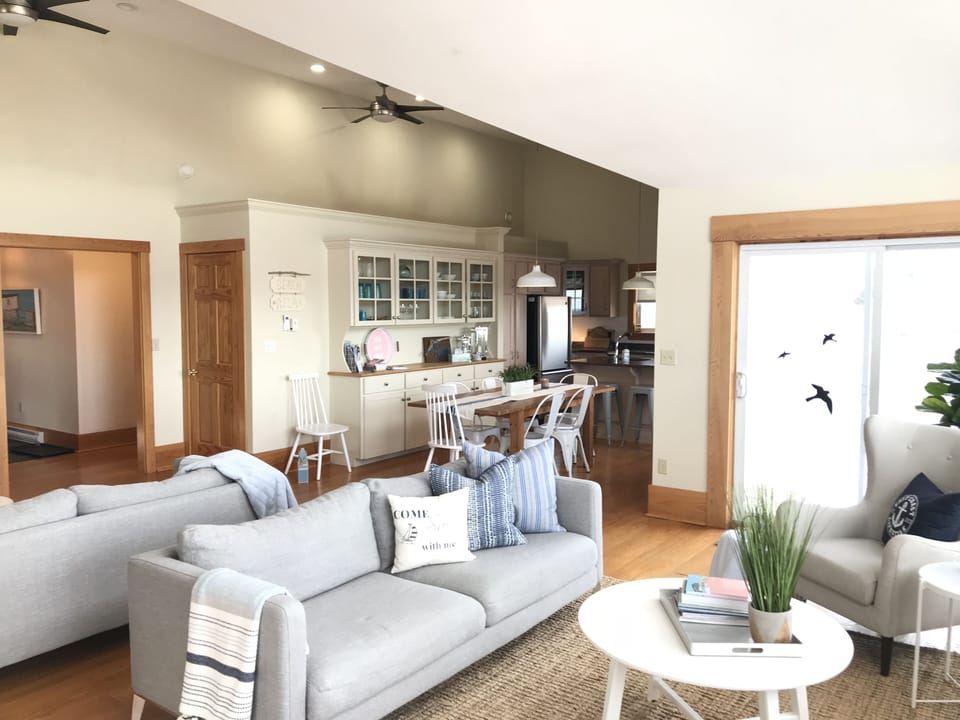 View from the living area into kitchen.