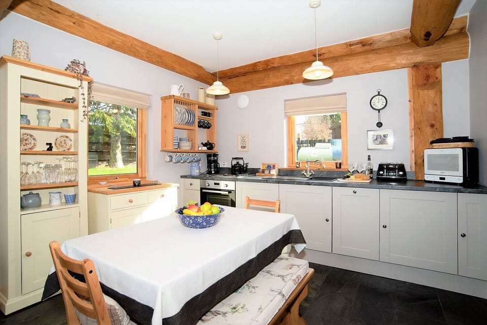 Fully equipped kitchen with all modern appliances.