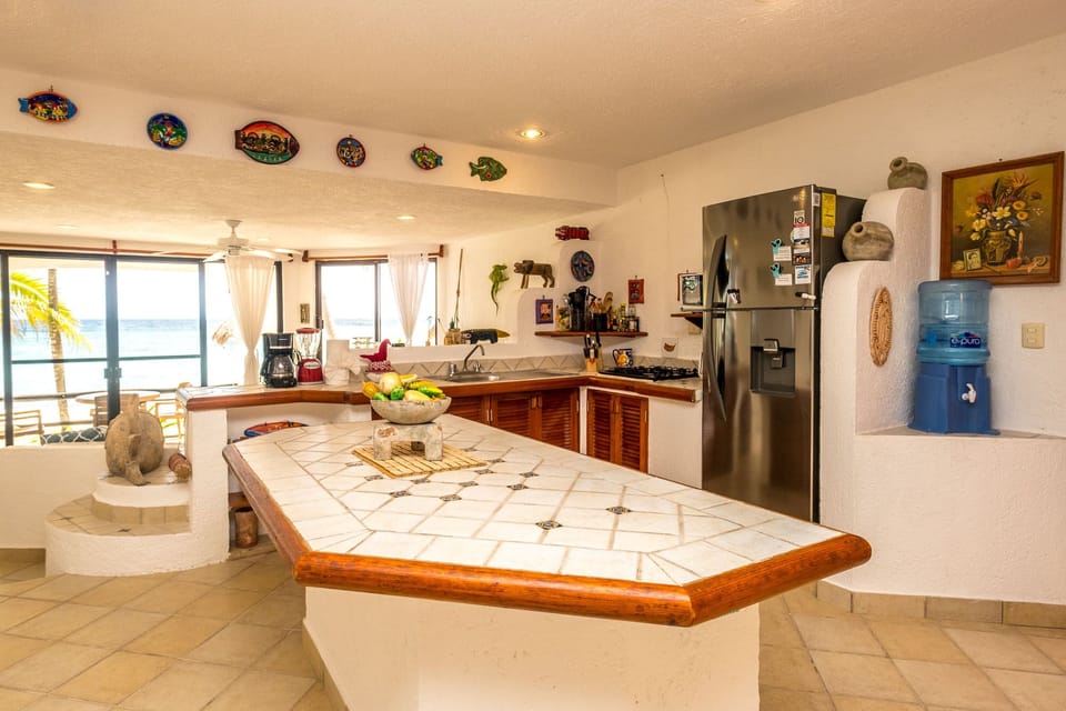 Kitchen - Purified water is provided  Luna Azul condo 1 Half Moon Bay beach Akumal Mexico vacation rental