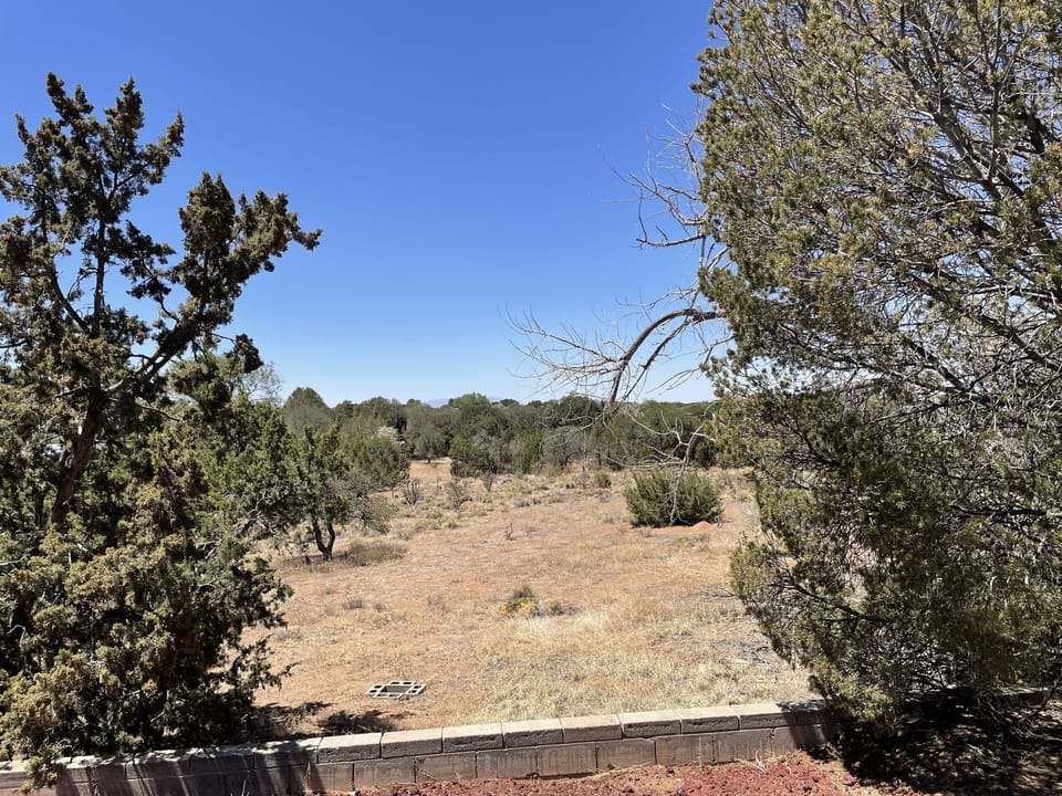 Fenced private acre. An option for your pets to scurry and exercise. No charge. 