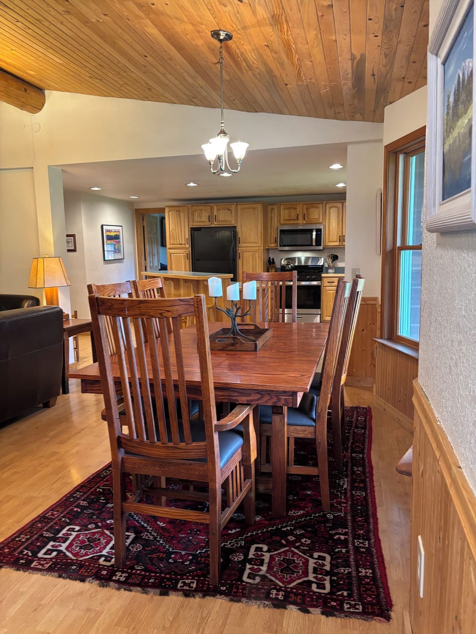 Dining table area to the right of entering.