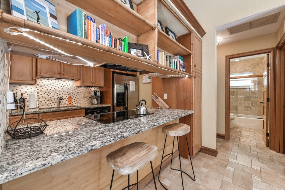 Breakfast bar for two. 