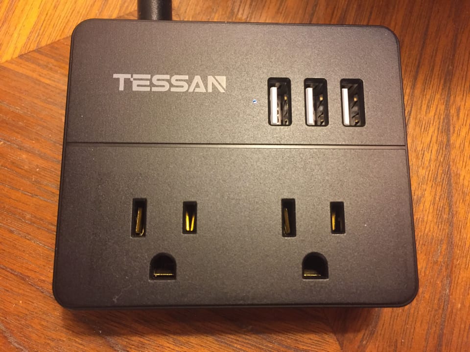 USB charging ports and power outlets on every nightstand in every bedroom