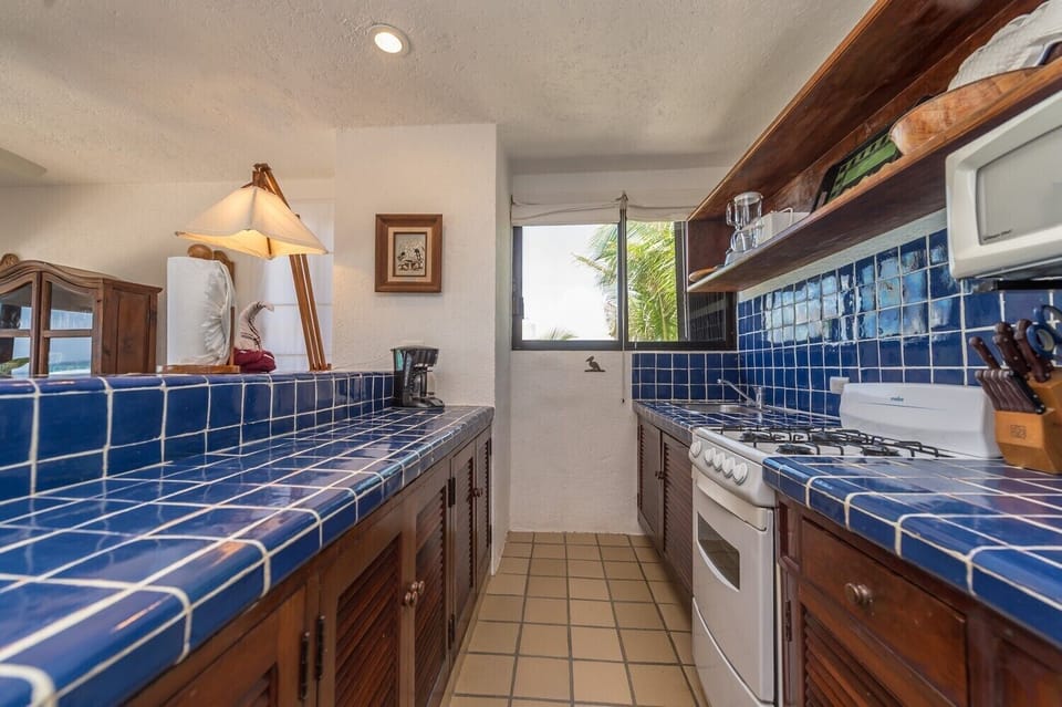 Kitchen - Yool Caanal Condominiums, unit 4, 2nd level Akumal Mexico vacation rental with 2 bedrooms