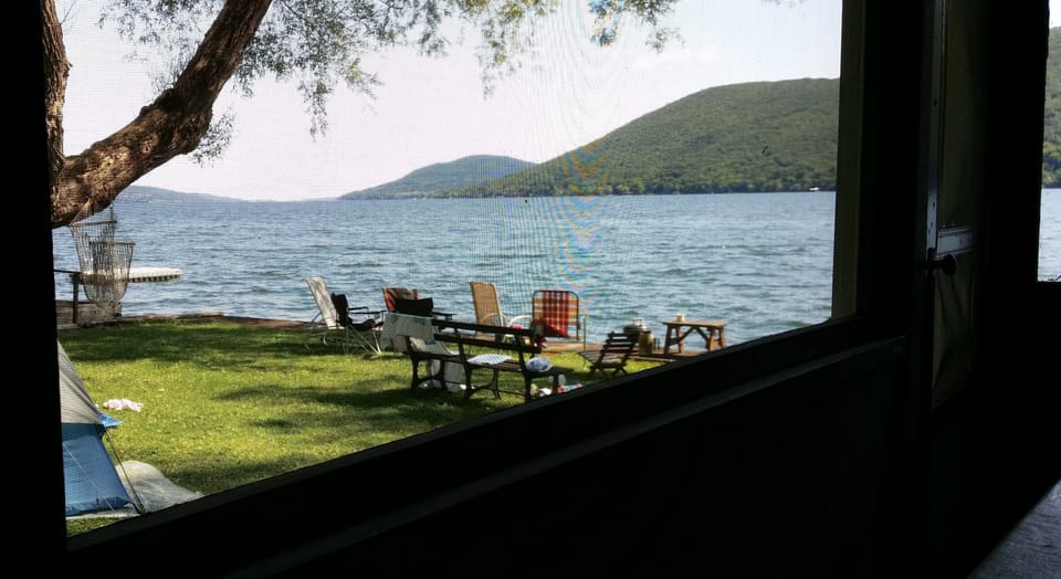 Looking out from porch