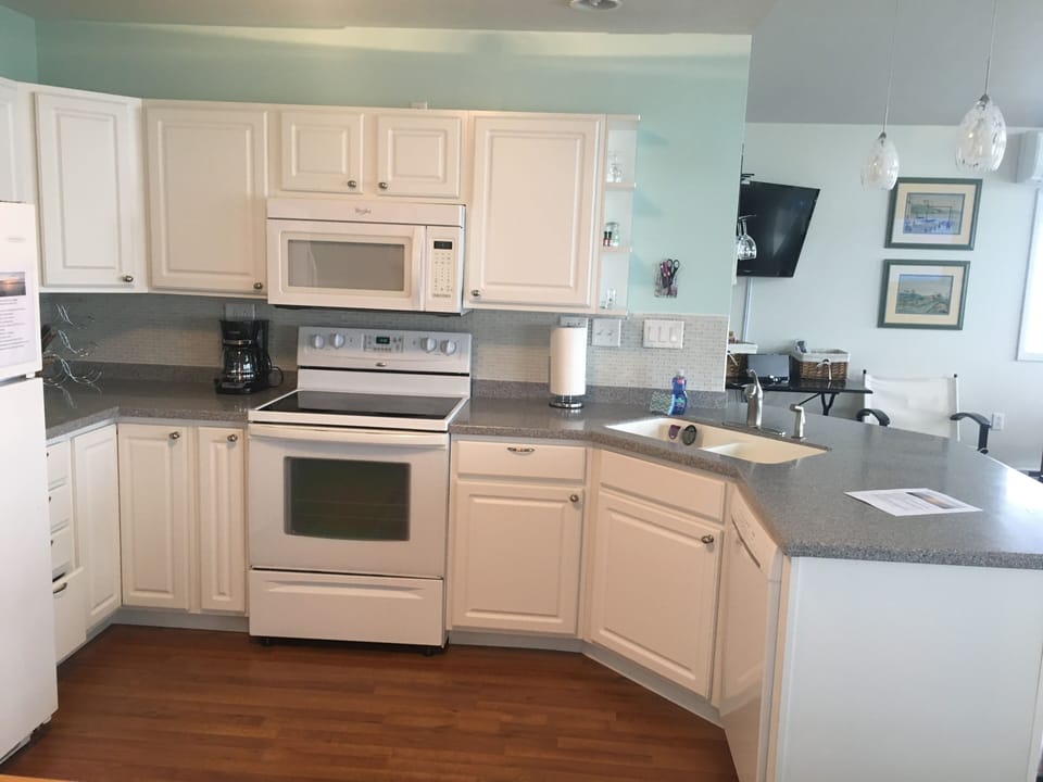 Fully stocked kitchen with everything you need to cook and serve guests