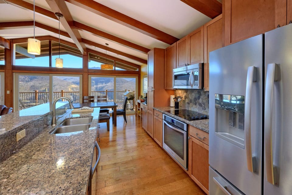 Kitchen with a view of the Great Smoky Mountain and Gatlinburg