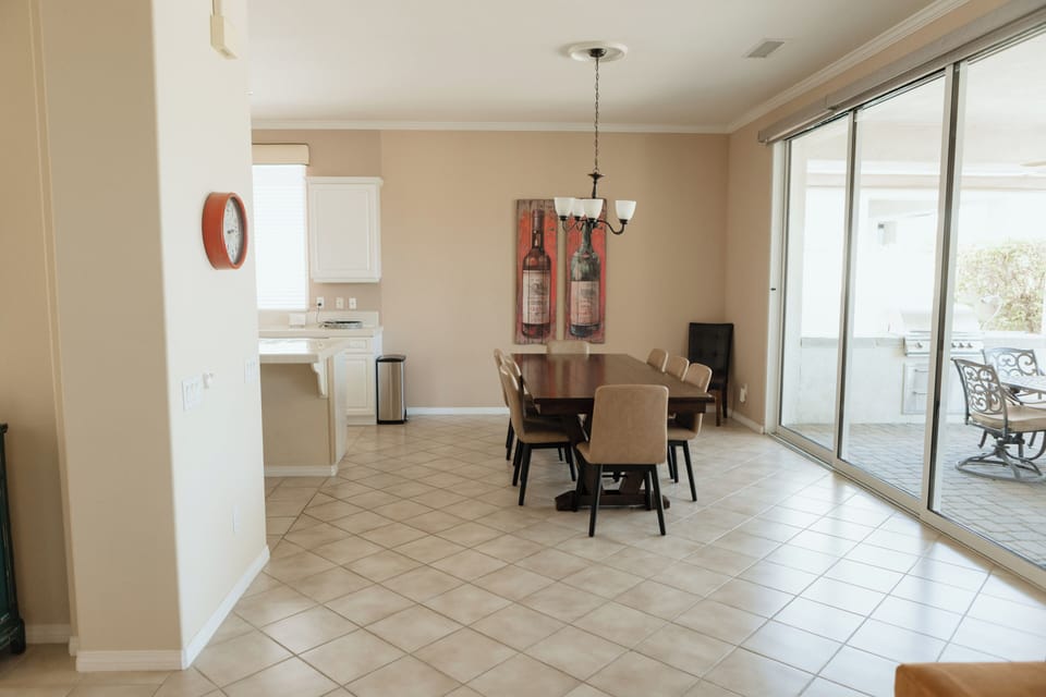 Dining area with easy access to the patio