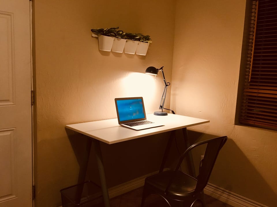Nice desk to stay on top of work while relaxing in AZ