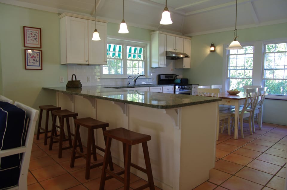 Coach House kitchen offers plenty of space for friends and family.