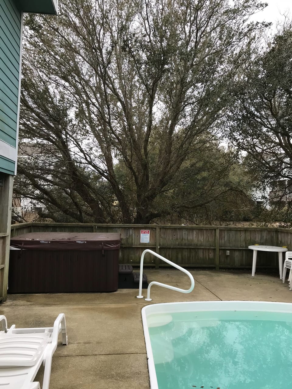 Jacuzzi brand hot tub on the pool deck