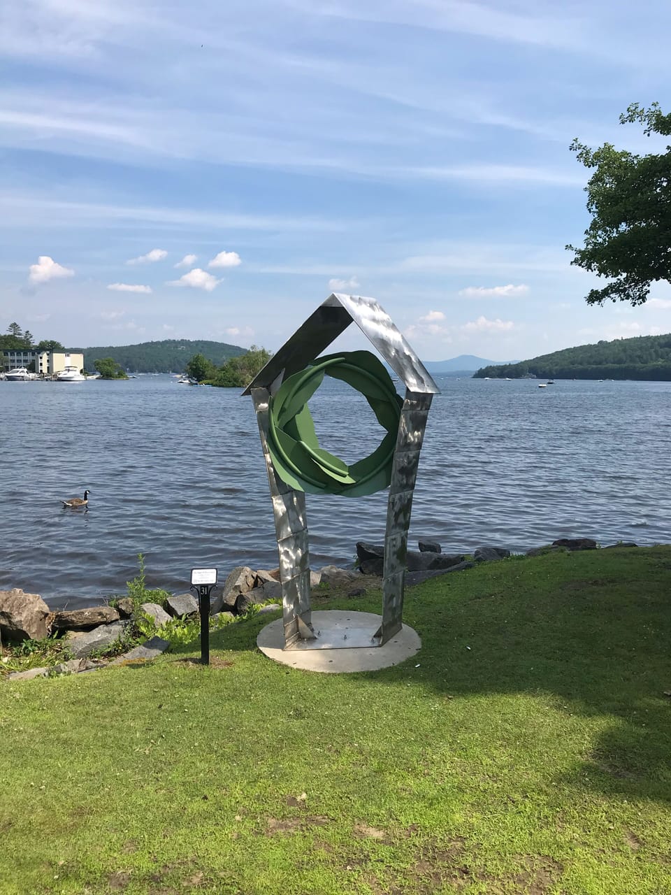 Art work in meredith on the walking trail