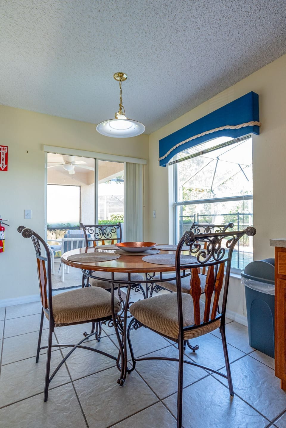 Nook overlooks the pool