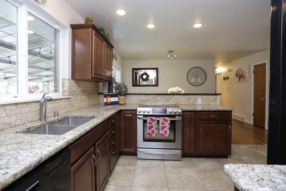 Open kitchen stocked with everything you need to cook any meal!