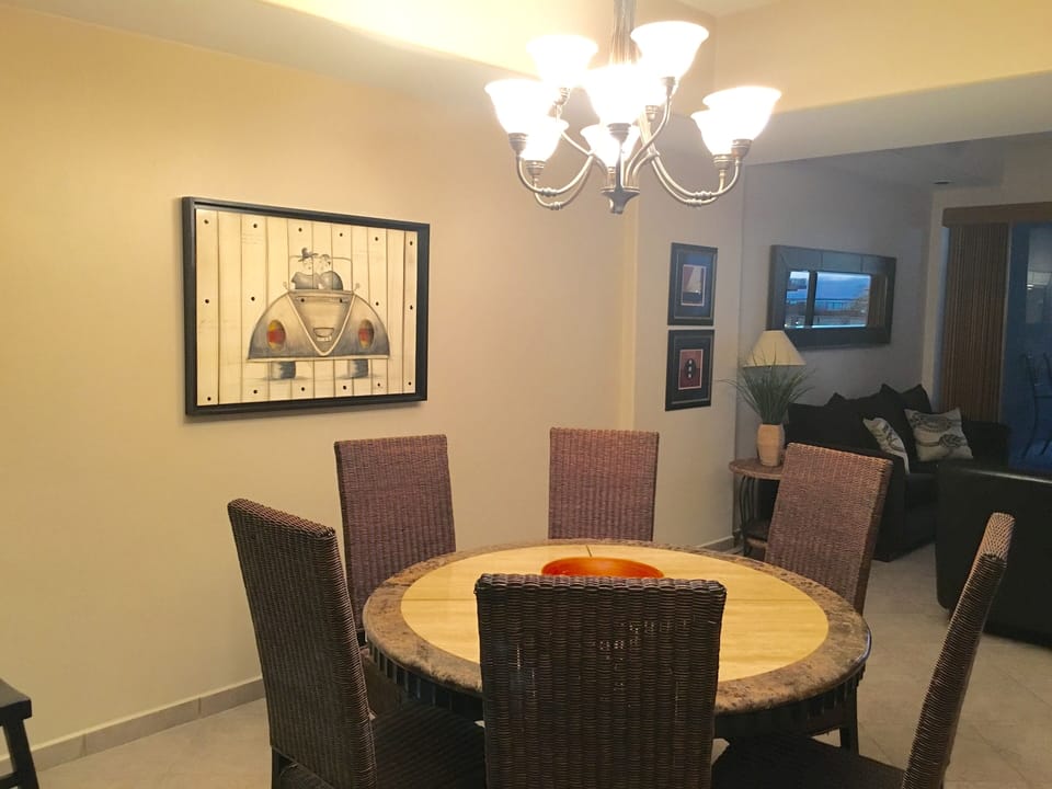 Dining area at night
