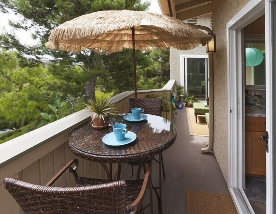 Outdoor deck with eating/seating areas