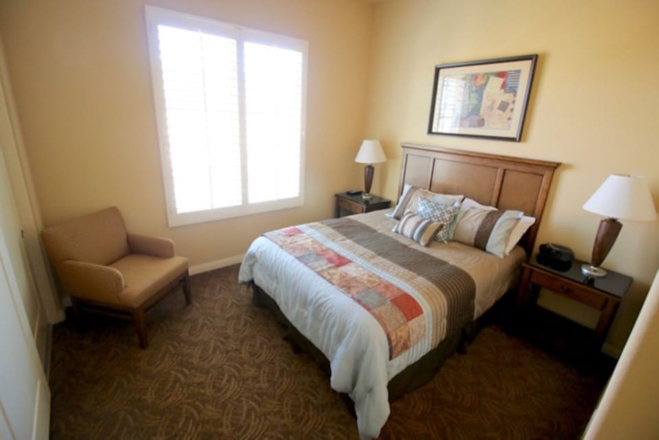 Queen bedroom. Bathroom across the hall.
