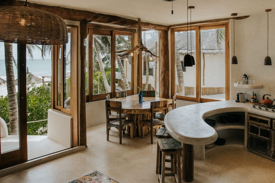 Dining area with sea views 