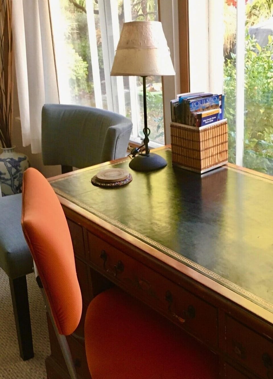 The sunlight will light your morning writings.