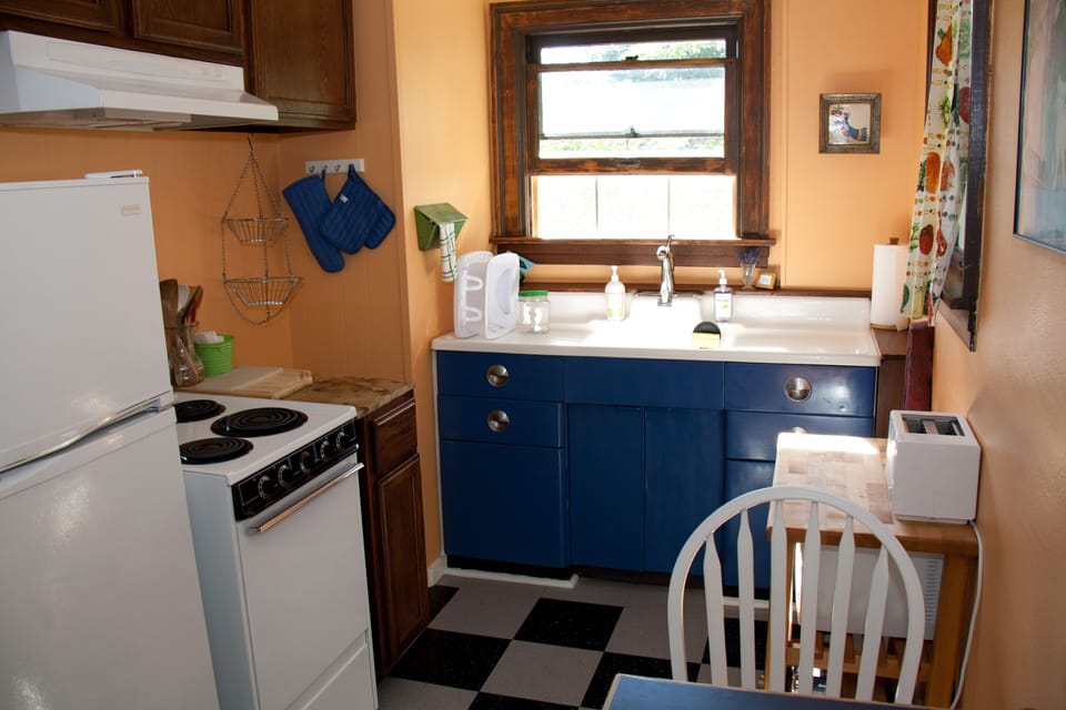 The kitchen - a lovely space in which to hang out and enjoy the quiet.