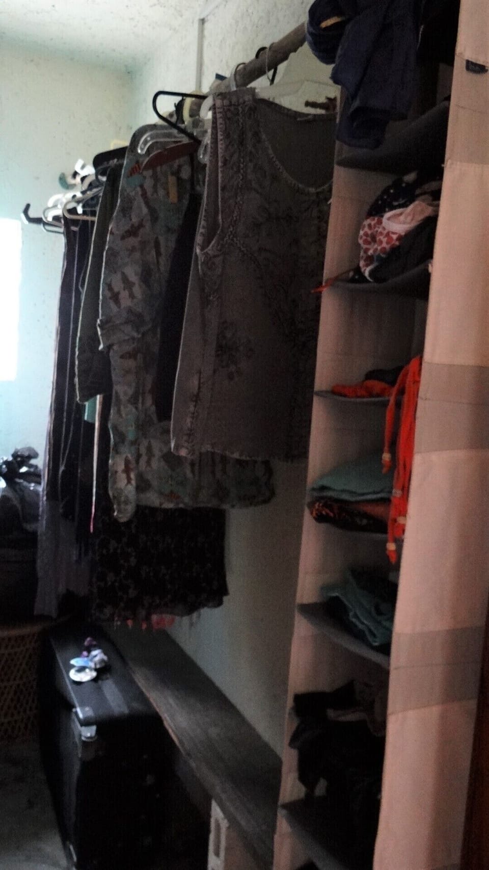 Upstairs walk-in closet. It contains also the lock box for keeping valuables.