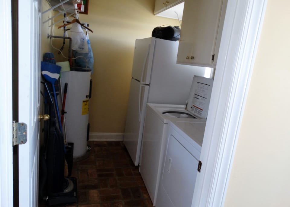Wash room with extra refrigerator
