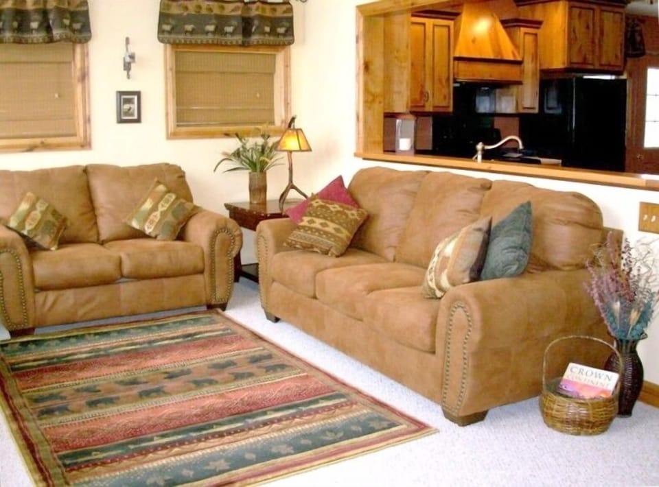 Living room boasts a spectacular view of Glacier Park.  Who needs T.V.?