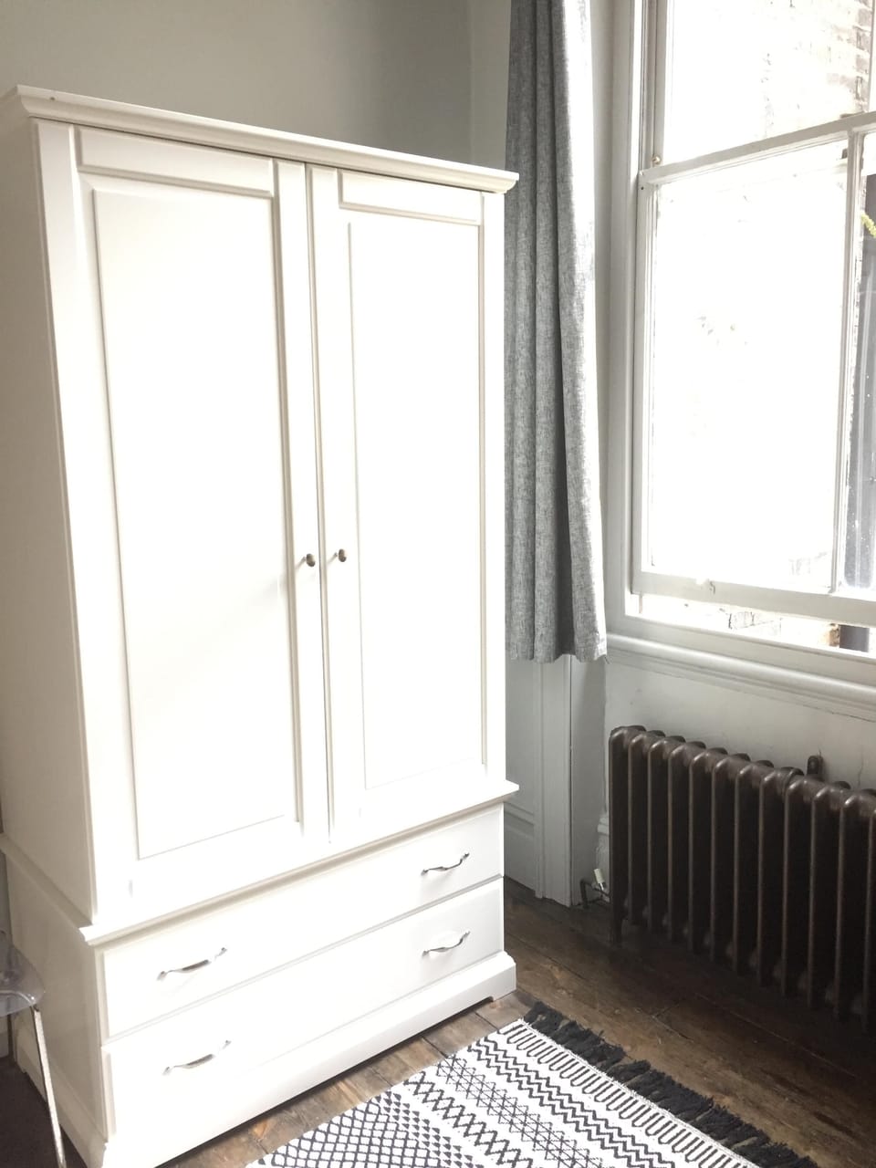 Bedroom 1 double wardrobe, cast iron radiators throughout the property
