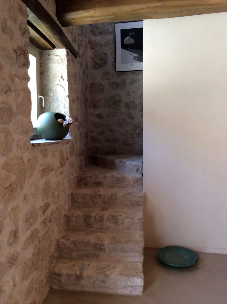 Stairs up to master bedroom